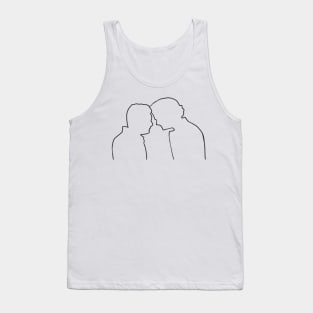 sam and dean silhouette minimalist, dean death barn scene forehead touch, supernatural finale Tank Top